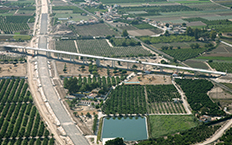 Aerial view of the Madrid-Levante high-speed railway route