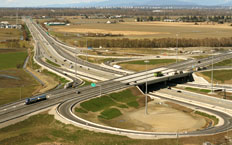 Aerial view of South Fraser Bypass, Vancouver, Canada