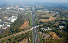 Aerial view of the A-1 motorway, Pyrzowice - Maciejów