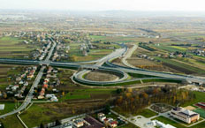 Aerial view of the A-4 motorway, Wierzchosławice - Krzyż