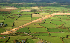 Aerial view of the M11 Gorey - Enniscorthy dual carriageway, Co. Wexford, Ireland